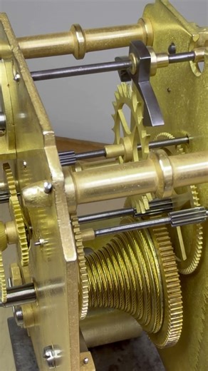 Antique Fusee Clock Movement With Anchor Escapement #shortsvideo #shortsyoutube #shortsfeed #shorts