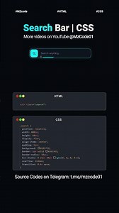 CSS Search Bar Animation 🔍 | Modern Search Menu with HTML & CSS #shorts