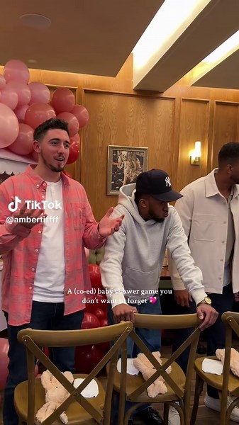 All the men changing their first diaper & after much worry that my husband hasn’t practiced at all, he won under 30 seconds 😅💖 #coedbabyshower #babyshowerideas #babyshowergames #funnyvideos