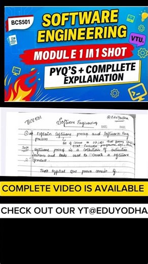 Software engineering| BCS501| important questions| Module 1| PYQ'S |model question paper|vtu 5th sem