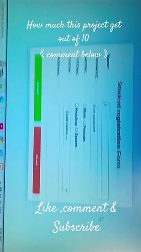 HTML CSS Student Registration Form Output | Beginner Web Project #shorts