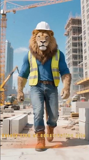 Safety Lion at construction site