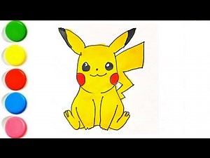 How to Draw and Color Pikachu | Easy Step by Step Drawing for Kids #pikachu #coloringforkids