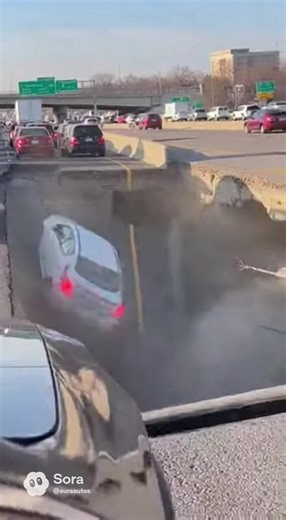 Highway just collapsed out of nowhere 😳 #highway #collapse #ai #viraltiktok