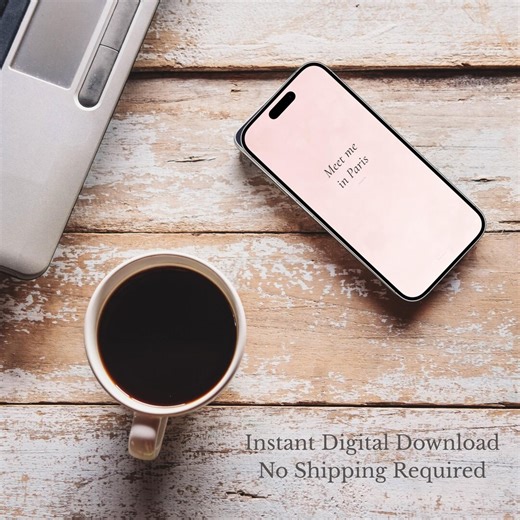 Paris Aesthetic iPhone Wallpaper | Romantic Pink Lock Screen | French Travel Quote Background | Digital Download - Etsy