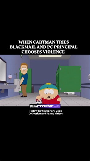 ToonSouthPark | In this scene, Eric Cartman attempts to blackmail the school's new administrator, PC Principal, in the faculty bathroom. Cartman tries to... | Instagram