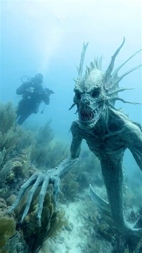 Humanoid Mermaid Like Creature Filmed in Belize Barrier Reef REEL