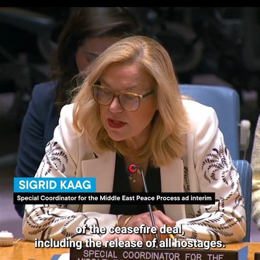 1.2K views · 19 reactions | A sustainable resolution to the war in Gaza and the broader Israel-Palestine conflict relies on political courage from all sides, the top UN official for the Middle East Peace Process said on Tuesday. Briefing ambassadors in the Security Council, Special Coordinator Sigrid Kaag emphasised that peace in the Middle East is possible. https://news.un.org/en/story/2025/02/1160476 | United Nations News | Facebook