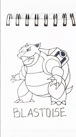 How to draw Blastoise #pokedex #drawing #pokemon #art #simple #howtodraw #draw #tutorial #sketch