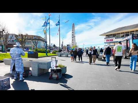 SAN FRANCISCO - 4K Walking Tour - Waterfront, Pier 39, Fisherman's Wharf