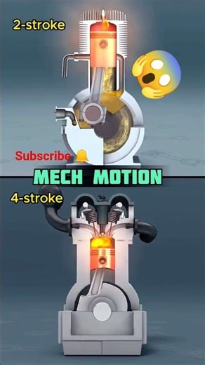 Easy to Understand differences Between 2 Stroke and 4 Stroke Engine #viral#automobile#shorts #engine