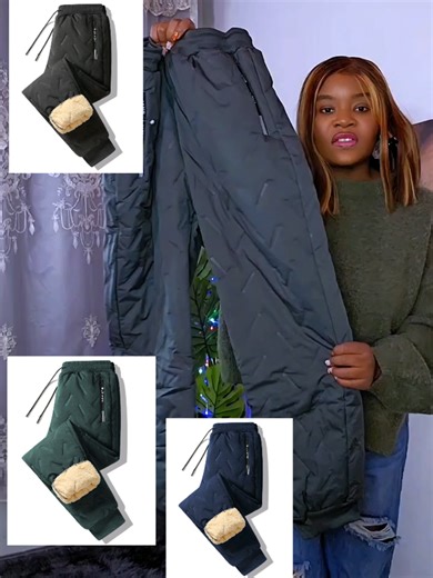 Men's Pocket Zipper Drawstring Winter Pants