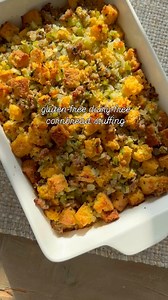 For all my gluten-free dairy free peeps! 💛✨Link below or comment “RECIPE” to get it sent to your DMs✨This homemade cornbread sausage stuffing is loaded with flavor! 🙌🏼🍁 a great addition to your holiday table. #healthyrecipes #weightwatchers #skinnytasterecipe #glutenfree #dairyfree #stuffingrecipe | Skinnytaste