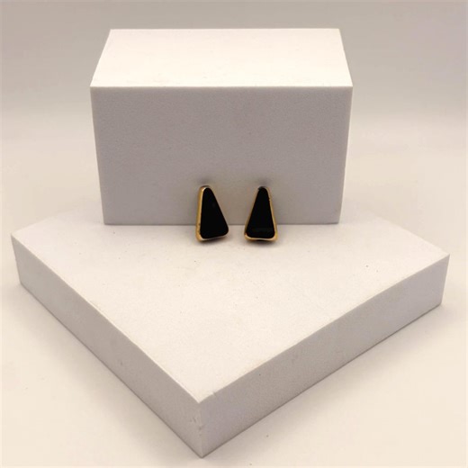 Vintage Black and Gold Glass Pendants - Etsy