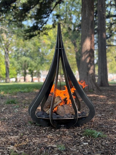 Modern Steel Cone Fire Pit: Wood-burning or Gas - Made in USA - Etsy