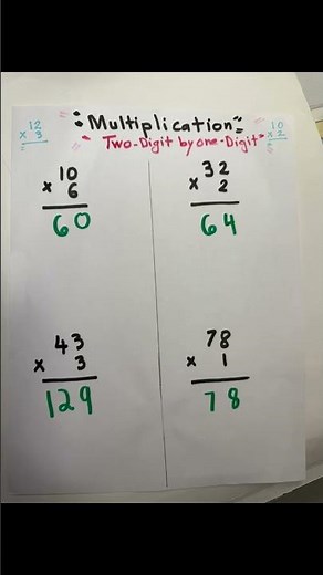 Multiplication 2 Digit by 1 digit #maths #learnanewwordtoday #mathfacts #education #mathtables