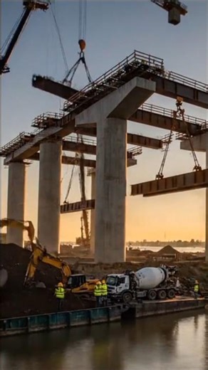 How Engineers Built This Bridge So Fast 😲 #construction #shorts #ytshorts