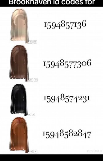 Brookhaven Hair ID Codes for Roblox