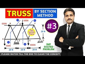 TRUSS BY SECTION METHOD SOLVED PROBLEM 3 IN ENGINEERING MECHANICS