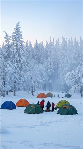 "Petualangan Camping di Alam Bersalju" ❄️🏕️✨ #camping #campingceria