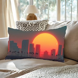Decorative Rectangular Pillow, Lumbar Pillow 20×14 - Spun Polyester Retro Sunset Gradient Cozy Accent Cushion - Etsy Canada
