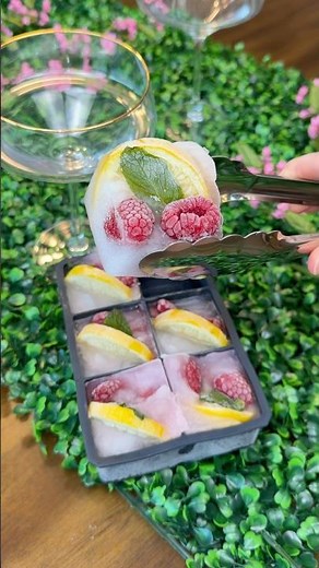 RASPBERRY LEMON ICE CUBES 🍋🧊 Water infusion with fruit ice cubes! #water #fruit #icecube