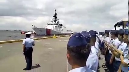 Captain Brian C Krautler commands the USCGC Stratton (WMSL-752) during its arrival at the Philippine coast on Wednesday. The USCGC Stratton (WMSL-752) is a third legend-class United States Coast Guard (USCG) ship ranging 127 meters long with a speed ranging over 28 Knots. (Video by Ernie Penaredondo/The Philippine STAR) | Philippine Star