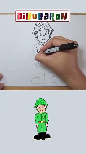 Dibujando un soldado | Dibujos faciles