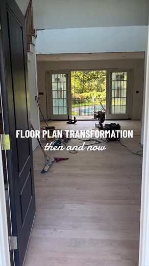 Changing the floor plan was inportant for us being that we have 3 kids. We wanted to make sure that we transformed the space based on our family’s needs including an open floor plan so we can watch the kids at all times. #openfloorplan #homerenovation #beforeandafter #transformation #renovationproject #homeinspo #housesoftiktok #fyp #foryou #thermatrudoors #andersenwindows #dreamhome