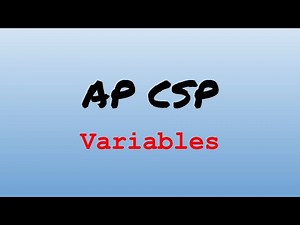 AP CS Principles Exam Review - Variables