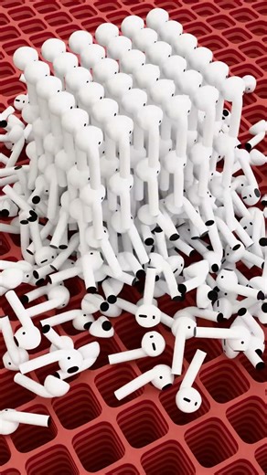 AirPods Falling Into Grid 🎧🔄✨