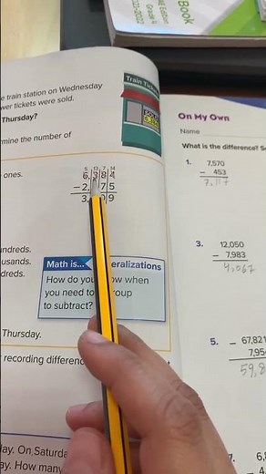 Reveal Math grade 4 Lesson 3-7 understand a subtraction algorithm involving regrouping