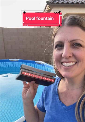 This is a solar-powered pool fountain with built-in lights that sprays water and illuminates your pool, especially at night. #tiktokshopspringglowup #poolfountain #solarpoolfountain #poollights #poolupgrade