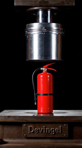 Hydraulic Press vs FIRE EXTINGUISHER (EXPLOSION in Slow Motion!) 🤯 #shorts