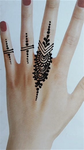 Beautiful Jewelry Finger Mehndi Design | Simple Ring Style Henna #shorts #viral
