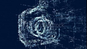 Logo of photo camera, loop news animation. Intro energetic action of abstract photo camera