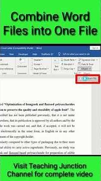Combine Word Documents into One #teachingjunction #short #shorts #combine #word #files #file