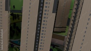 Realistic animation of a generic Apartment Building complex, Seamless Looped Animation