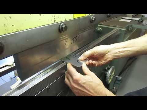 Di-Acro 17T 48" press brake, making test bends and setting up for accurate bending.