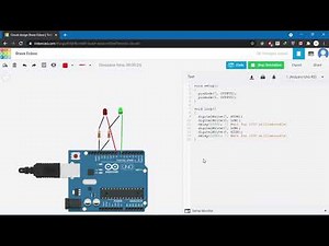 Proses pembuatan Lampu Led Berkedip (Flip-Flop) dengan Arduino Uno di TINKERCAD.