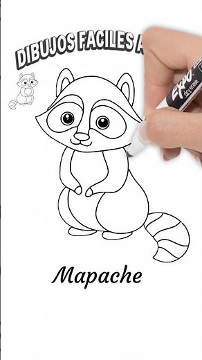Dibuja un Mapache Kawaii (¡El bandido más tierno!) 🦝✨ #Shorts #Dibujo #Kawaii #RaccoonArt