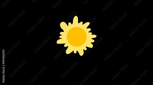 Animated alternate sunrise and sunset of the moon and sun, alternation of day and night. Concept of winter solstice and summer solstice. Animation with alpha channel.