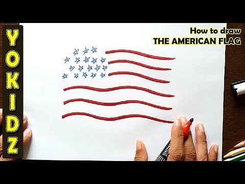 How to draw THE AMERICAN FLAG for kids