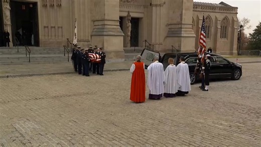 The casket of former Vice President Dick Cheney is taken from Washington National Cathedral following his funeral. | Brian Allen KSFY