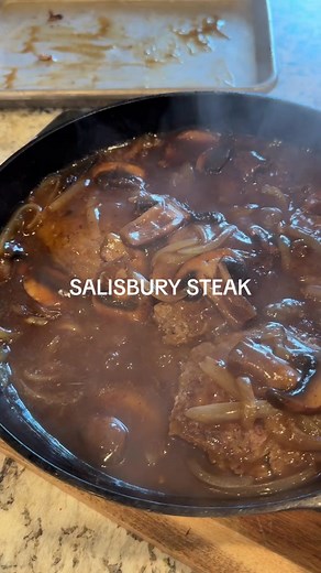 This salisbury steak with mushroom and onion gravy is the ultimate comfort food that can be made in less than 30 minutes. INGREDIENTS SALISBURY STEAK 1 1/2 lb ground beef 1/2 cup bread crumbs 1 tbsp Worcestershire 1 tsp garlic powder 1 tsp onion powder 1 tsp salt 1 egg GRAVY INGREDIENTS 2 tbsp butter 1/2 onion thinly sliced 8 oz mushrooms sliced 2 cups beef broth 1 tbsp Worcestershire 1 tbsp cornstarch 1/4 cup cold water INSTRUCTIONS Add all patty ingredients to a large bowl. Use clean hands to 