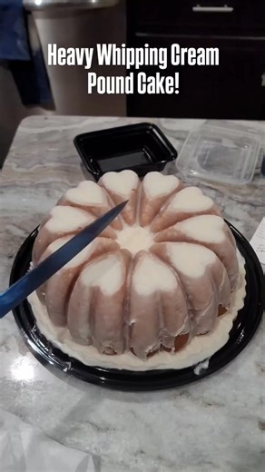 Let's Bake It! 4 sticks of salted butter 3 cups of sugar 6 large eggs 2 teaspoons of vanilla extract 1 teaspoon of lemon extract 3 ¹/³ cups of Cake Flour 1/4 teaspoon of salt 1/2 teaspoon of baking powder 1 cup if heavy whipping cream 2 tablespoons of sour cream Heat oven to 325% Grease or spray a 10in cake tube or bundt pan. Cream butter and sugar for 7 to 10 minutes until light and fluffy. Add 1 egg at a time until yolk disappears. Then add your extracts Sift all dry ingredients. Alternate dry