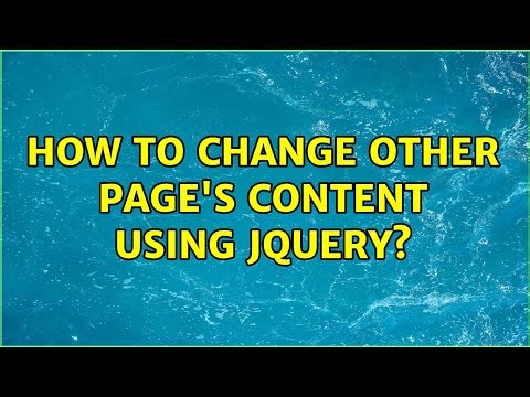 How to change other page's content using jQuery?