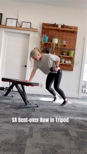 Single Arm Bent-over Dumbbell Row in Tripod