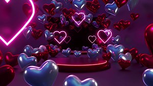 Download Heart Glow Neon Background for free