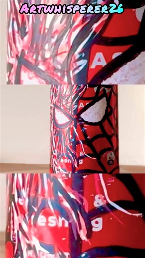 Drawing on coca - cola can as canvas 😱🕷️#trending#spiderman#cocacola#canvas#drawingtutorial#shorts